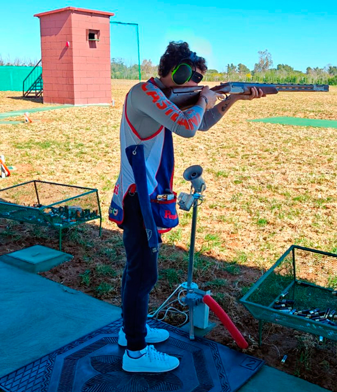 El equipo francés está presente para competir en la ISSF World Cup Shootgun Tangier Morocco